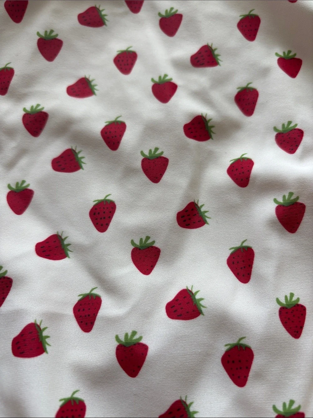 Pink Chicken White Strawberry-Print One-Piece with Green Trim